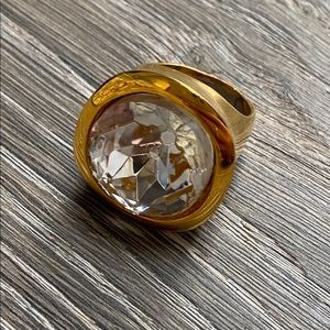 Vintage Style Crystal & Gold Cocktail Ring